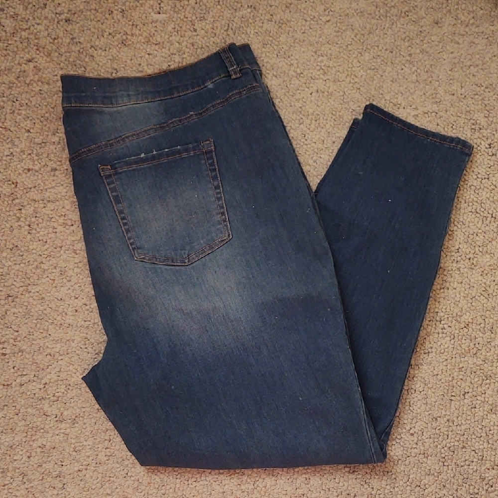 Terra & Sky Women's Dark Blue Skinny Jeans, Size 22W - Picture 5 of 6